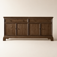 Buffet de luxe en bois massif, armoire architecturale à 4 portes avec tiroirs pour hôtel, villa, salon