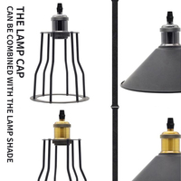 Support de lampe rétro industriel en aluminium, douille E27 Vintage 1m fil de vis Base en aluminium pour éclairage intérieur Bar décoration de la maison
