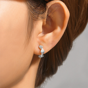 CANNER Pendientes de Aro Minimalistas de Plata de Ley 925 con Ojo Turco, Joyería Delicada Chapada en Oro de 18K - Product Image 3