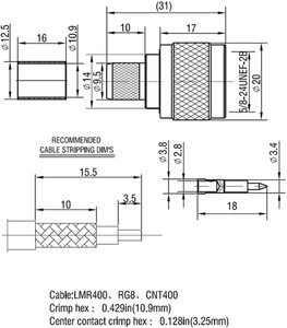 RG58 용 <span class=keywords><strong>N</strong></span> 수 커넥터 LMR 400 - Product Image 3