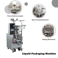 Machine d'emballage liquide VFFS 20-40 BPM pour sachets de sauce, miel, huile, ketchup, pâte de tomate, sauce soja, échantillons de produits de beauté