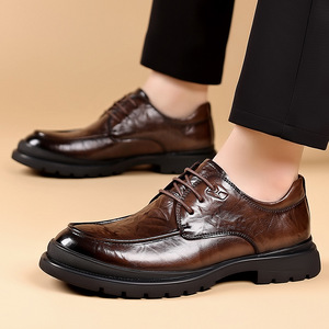 Chaussures en cuir décontractées et habillées pour hommes, style britannique, confortables, haut de gamme, pour mariages et cérémonies - Product Image 3