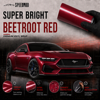Film de protection de peinture SPEEDMOD Beetroot Red TPU PPF 7,5 mil auto-réparant, film de covering automobile à changement de couleur 1,52 m x 15 m, vente en gros