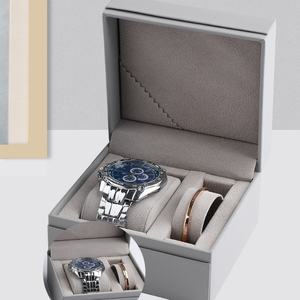 Boîte d'emballage de montre haut de gamme du fabricant, boîte cadeau, boîte à rabat en cuir PU, logo personnalisé - Product Image 2