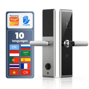 Nueva Cerradura Inteligente para Puerta 2026 con Huella Digital, Manija Inteligente con Control Remoto por Aplicación Tuya TTLock para <span class=keywords><strong>Seguridad</strong></span> en el Hogar - Product Image 1