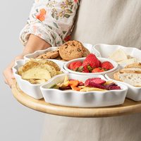 12 Inci Lazy Susan Pembuka Piring Saji Nampan Makanan Ringan Nampan Makanan Penutup dengan Pemegang Kayu Dapat Dilepas