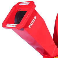 Broyeur de bois commercial PATELO PTS6900-B, robuste, 4 kW, 380 V, moteur en cuivre, 3 lames, pneus à vide, pour usage en jardin