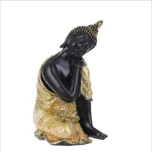 Estatua tailandesa de resina de tamaño Real, estatua de Buda sentado, pintura colorida, venta al por mayor