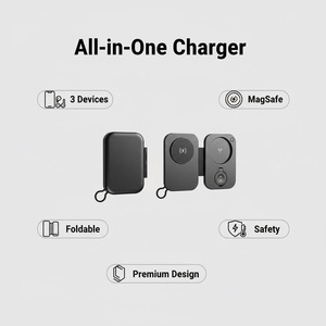 Base de Carga Inalámbrica Magnética Plegable Portátil 3 en 1 <span class=keywords><strong>para</strong></span> iPhone 17 16 15 14 13 Pro Max, Reloj y Auriculares - Product Image 4