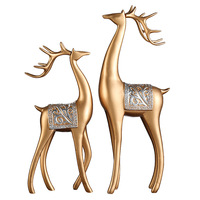 Ornement créatif en résine de cerf, style luxe léger, peint à la main, motif porte-bonheur, objet de collection pour la décoration intérieure, salon, meuble TV