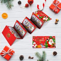Wowei 2025 Nouvelle Enveloppe Rouge de Noël avec Motif Père Noël et Billets de 10 Dollars, 10 Emplacements pour Cartes, Boîte à Argent pour Fêtes de Fin d'Année, Cadeau Surprise