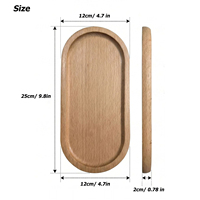Plateau de rangement ovale en bois pour salle de bain, cuisine, plateau de service décoratif, hôtel, restaurant et café