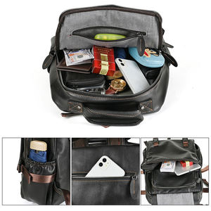 AndoBag Genuine Cow <b>Leather</b> 14-Lnch Laptop <b>Backpack</b> for Men Man Fashion Handbag Shoulder Bag <b>Large</b> Capacity Travel Bags 1438 - Product Image 5