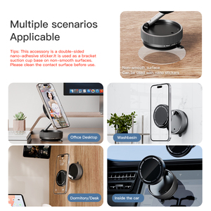 <span class=keywords><strong>Support</strong></span> de téléphone magnétique pour voiture avec charge sans fil, rotation à 360 degrés, forte aspiration sous vide pour tableau de bord, pare-brise - Product Image 3