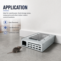 Piège à rats automatique multi-capture en acier, boîte noire solide pour appâts à souris, lutte antiparasitaire animale, petit format personnalisé
