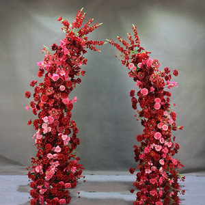 Arco de Flores Artificiales para Decoración de Bodas, Arco de Rosas Rojas, Venta al Por Mayor - Product Image 1