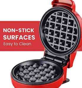 364206 <span class=keywords><strong>multi</strong></span>-<span class=keywords><strong>plaques</strong></span> 3-1 Mini machine à gaufres pour particuliers Noir, 4" - Product Image 4