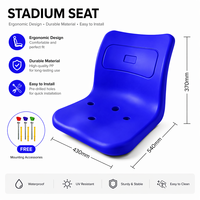 Siège de stade en plastique HDPE moulé par soufflage à 4 trous, résistant aux intempéries, pour arènes, gymnases et terrains de sport