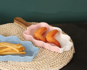 Piatti Moderni <span class=keywords><strong>per</strong></span> Feste a Forma di Albero di Natale, Vassoio Divisorio <span class=keywords><strong>per</strong></span> Snack e Salse in Porcellana Ecologica Verde, Blu e Rosa - Product Image 2