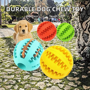 Pelota de Goma para Perros, Dispensador de Golosinas, Comedero Lento, Juguete Interactivo Rodante para Mascotas, para Entrenamiento de Traer - Product Image 1