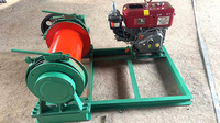 Treuil diesel d'une tonne, moteur à engrenages, palan robuste pour l'industrie de la construction, opérations de remorquage/levage, hauteur de levage de 200 m, 1 an