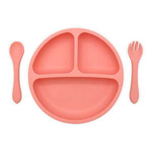 BPA perlengkapan makan anak-anak, Set piring makan silikon piring hisap bayi makan makanan Led Anti tumpah untuk balita - Product Image 4