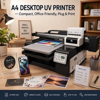 Printer UV Flatbed A3 6090 5060 untuk Dinding, Pencetak 3D TPU Kompak Vertikal untuk Casing Ponsel, Akrilik, Kotak Hadiah, Pencetakan Warna