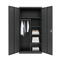 Armoire de rangement en acier moderne à 2 portes verrouillables, armoire métallique pour l'école, le bureau, la chambre, l'hôtel ou la salle de sport