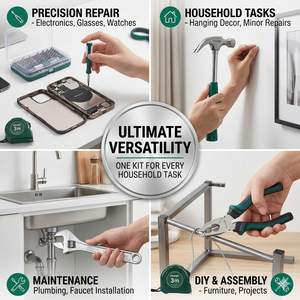 Set di 63 Utensili Compatti per la Casa in Valigetta Resistente, Kit di Riparazione Salvaspazio per Casa, Garage e Emergenze Auto - Product Image 2