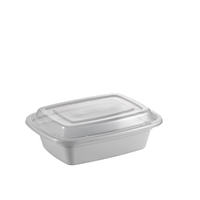 Boîte à bento jetable en plastique blanc à 1 2 3 compartiments pour la préparation et le stockage des repas avec couvercles