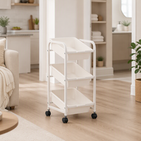 Chariot de rangement multi-niveaux fin et étroit sur roulettes pour salle de bain et toilettes