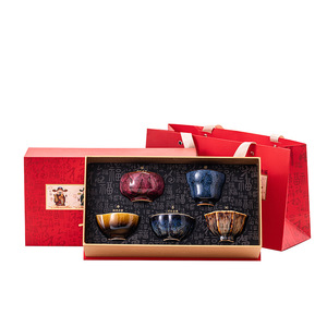 Nouvelle tasse à thé en céramique de style chinois, bol à thé <span class=keywords><strong>Wufu</strong></span> Linmen Kiln Master, tasse à thé personnelle haut de gamme, coffret cadeau - Product Image 5