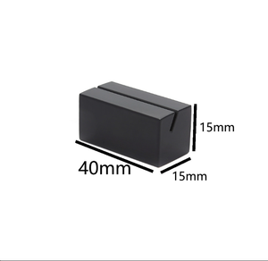 Base de acero inoxidable negra de 4 cm para exhibición de etiquetas de precio, tarjetas de presentación, bloc de notas de escritorio, soporte para mensajes, organizador de escritorio, identificador de alimentos - Product Image 1