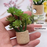 Mini Simulation plante aimant en pot voiture maison scène réfrigérateur autocollant accessoires modèle pour la décoration de la maison Mini maison de poupée
