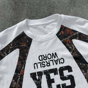 Chemises en camouflage d'arbre véritable de haute qualité, t-shirt en coton à col rond imprimé, t-shirt lourd à épaules tombantes, t-shirts surdimensionnés pour hommes - Product Image 3