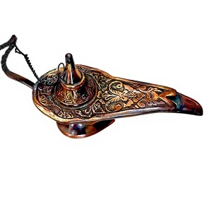 Lámpara de Aceite Antigua de Aladino, Artesanía en Latón, Elegante Pieza Decorativa Vintage para Decoración del Hogar, Regalo - Product Image 1
