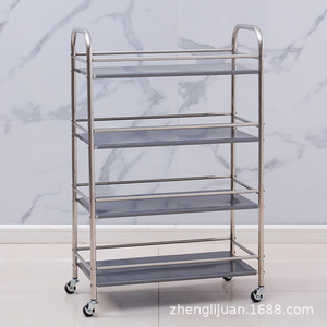 Stainless Steel Serving Shelves Multif 4 Tier <b>Storage</b> Layer Carts 3-Tier Mesh <b>Racks</b> <b>Kitchen</b> Roll Small Rolling Cart for <b>Kitchen</b> - Product Image 2