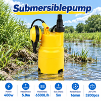 Pompe de vidange submersible automatique portable en plastique pour eaux usées avec interrupteur à flotteur pour le dégagement des eaux de cour