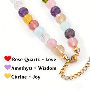 Collar de Cuentas de Cuarzo Chapado en Oro, Joyería de Piedras Preciosas Coloridas para Regalo del Día de la Madre, Personalizado, OEM, Venta al Por Mayor - Product Image 3