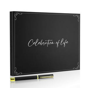 <span class=keywords><strong>Libro</strong></span> degli Ospiti Personalizzato in Memoria, Celebrazione della Vita, <span class=keywords><strong>Libro</strong></span> dei Condolenze Nero per Funerali, Quaderno con Copertina Rigida - Product Image 1