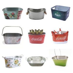 Custom Logo Party Drink Cooler Eco-Friendly <b>Plastic</b> Round 5L Beer Wine for Ice Bucket - Product Image 3