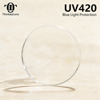 Lentilles en résine asphériques monocales traitées 1.56 UV420 anti-lumière bleue, diamètre 70mm, motif circulaire, vente en gros