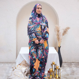 2025 Tùy Chỉnh In Prayerset Hồi Giáo Telekung Cầu Nguyện <span class=keywords><strong>Satin</strong></span> Lụa Hijab Độc Quyền Cầu Nguyện May Jilbab Quần Áo - Product Image 3