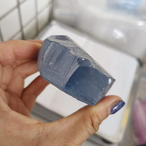 นาโนซิทัลสีน้ำเงินน้ำแข็งแบบหยาบ ไม่ผ่านการตัดแต่ง # วัตถุดิบนาโนสังเคราะห์สี A144 สำหรับทำสร้อยคอและกำไลข้อมือ - Product Image 2