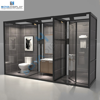 Présentoir personnalisable Boya CDC022 pour articles de salle de bain, support d'exposition pour toilettes, présentoir de carreaux de céramique pour salle d'exposition ISO9474