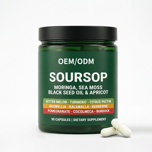OEM Private Label Soursop Extract Capsule 90 Capsules <b>Herbal</b> <b>Supplements</b> with Moringa,Sea Mossblack Seed Oil & Apricot - Product Image 1