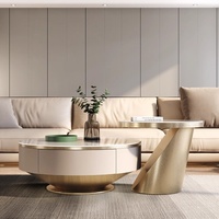 Table basse en dalle de roche minimaliste moderne et légère avec tiroir meuble TV créatif pour salon meubles de maison