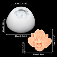 Moule en silicone 3D AK pour orchidées, bougies parfumées, savons faits main, fleurs d'iris, décoration de gâteaux, jasmin, glaces et chocolats