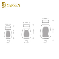 Vente en gros de bouteilles de miel PET nouveau style 300g 500g 1000g avec bouchon à vis pour surface sérigraphiée d'aliments pour animaux de compagnie