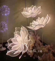 Perlengkapan Acara Desain Baru Dekorasi Panggung Pernikahan Bunga Bentuk Peony Besar Lampu LED Atas Tahan Air untuk Pesta Latar Belakang Logam